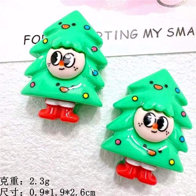 resin cartoon christmas tree 3d resin accessories