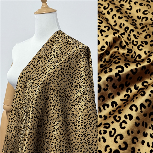 leopard series velvet satin fabric