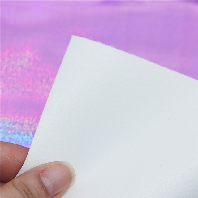synthetic leather smooth iridescent laser faux leather 