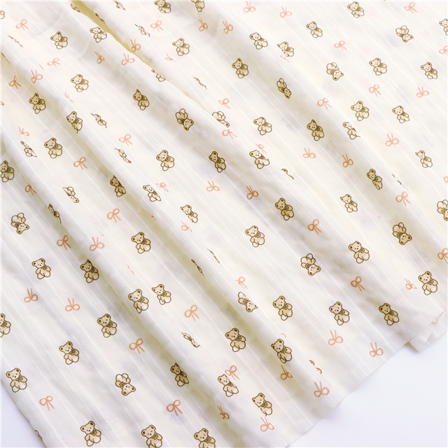 bear bow chiffon fabric