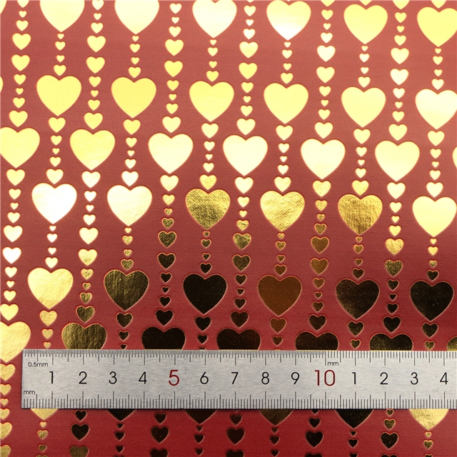 self printed gold foil faux leather fabric