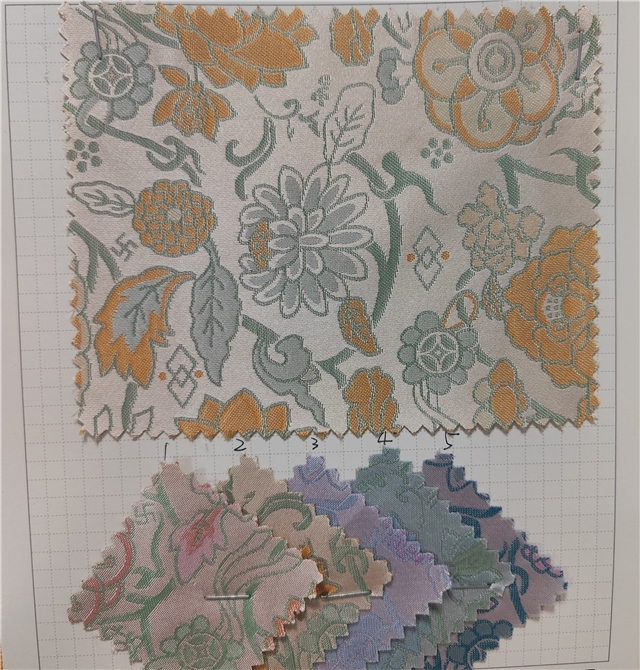 chinese style flower jacquard fabric