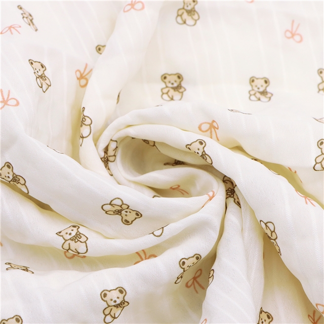 bear bow chiffon fabric