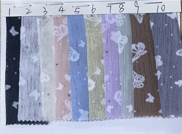 Hotfix rhinestone butterfly flocked organza fabric