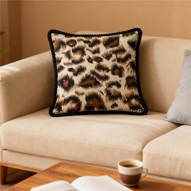 hot pressed leopard print fabric