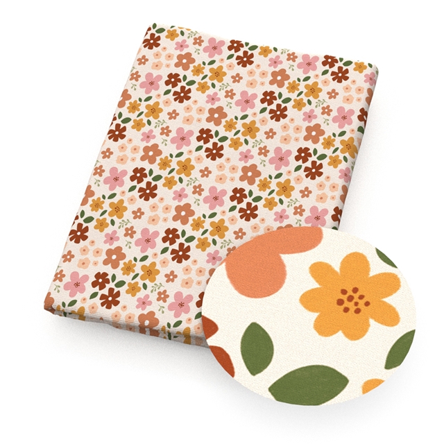polyester cotton plaid flower series polyester cotton fabric set (6 pcs/set) polyester cotton fabric,50*45cm(19.7*17.7