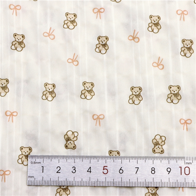 bear bow chiffon fabric
