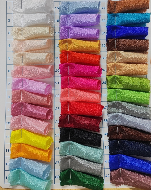 plain wrinkles satin fabric