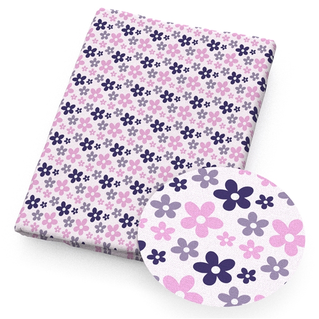polyester cotton purple striped flower series polyester cotton fabric set (4 pcs/set)