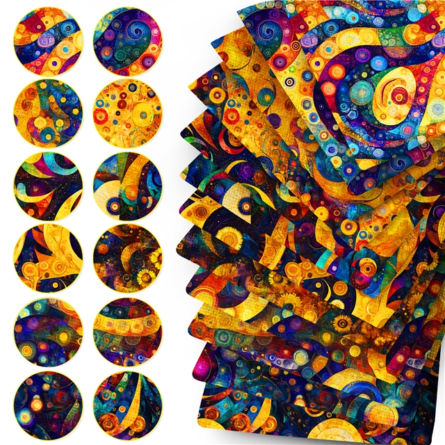 polyester cotton geometric series polyester cotton fabric set (12 pcs/set) polyester cotton fabric,50*45cm(19.7*17.7