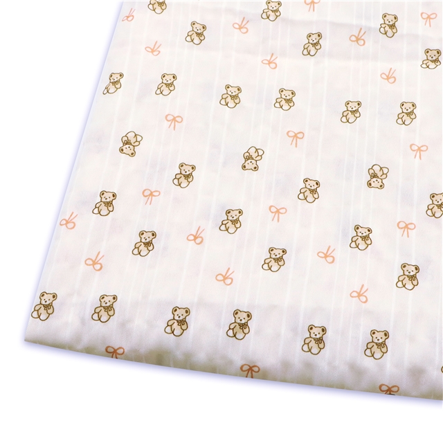 bear bow chiffon fabric