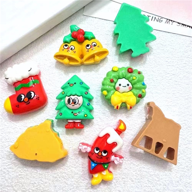 resin cartoon christmas tree 3d resin accessories