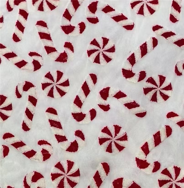 christmas crutch candy velvet fabric