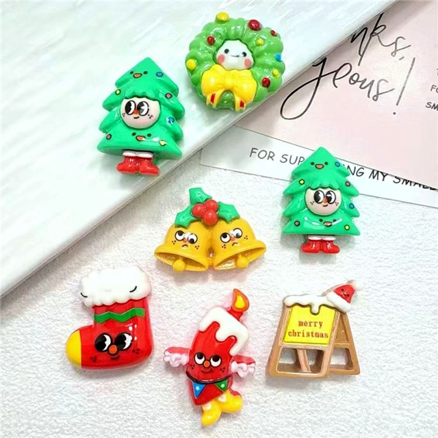 resin cartoon christmas tree 3d resin accessories