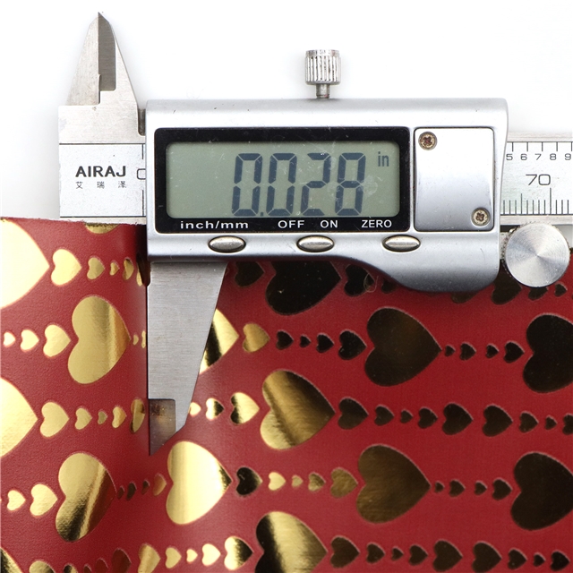 self printed gold foil faux leather fabric