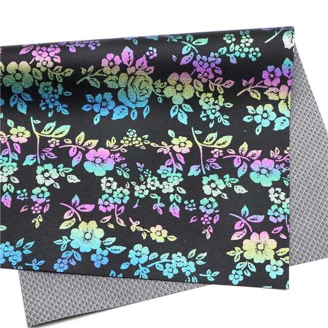 synthetic leather colourful gold hot stamping faux leather