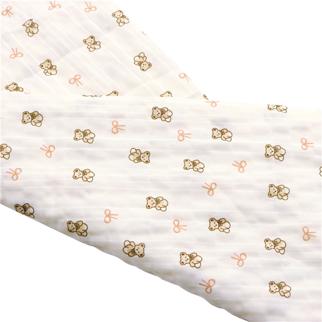 bear bow chiffon fabric
