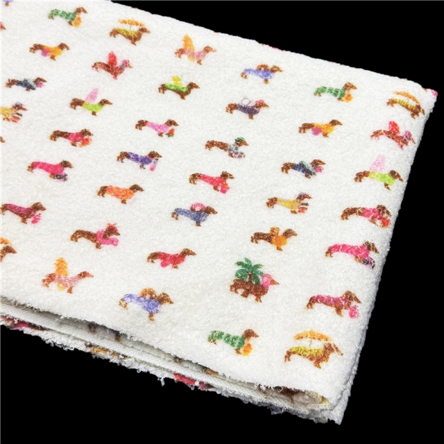 flower animal printed velvet fabric