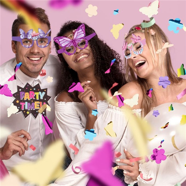 Butterfly themed paper glasses party props set
