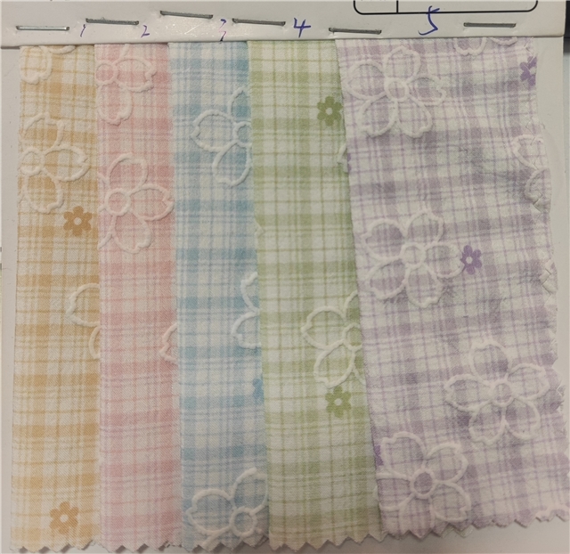 offset printing flower grid polyester fabric