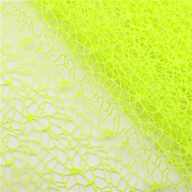 plain hollow mesh jacquard mesh fabric 10#fluorescent yellow,50*160cm(19.7*63