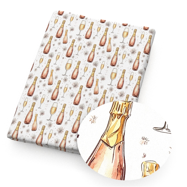 polyester cotton geometric leaf balloon fireworks series polyester cotton fabric set (12 pcs/set)