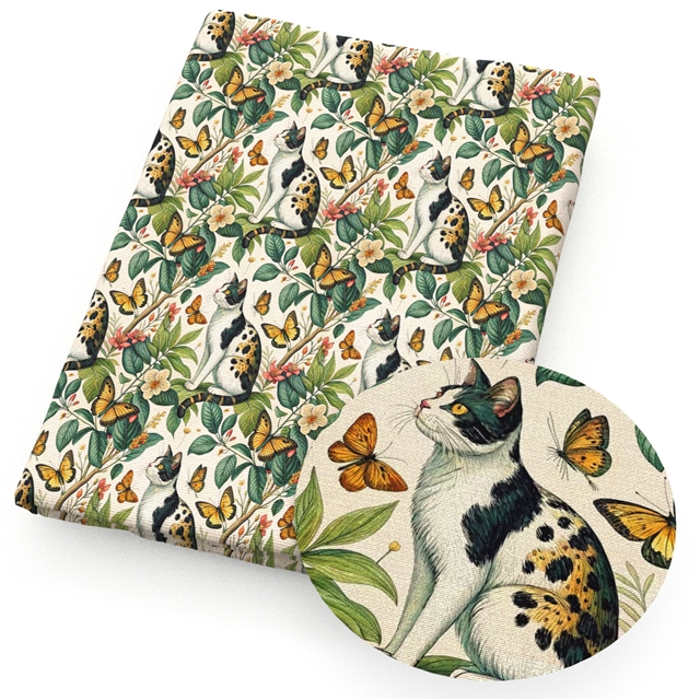 polyester cotton cat series polyester cotton fabric set (5 pcs/set) polyester cotton fabric,20*20cm(7.9*7.9