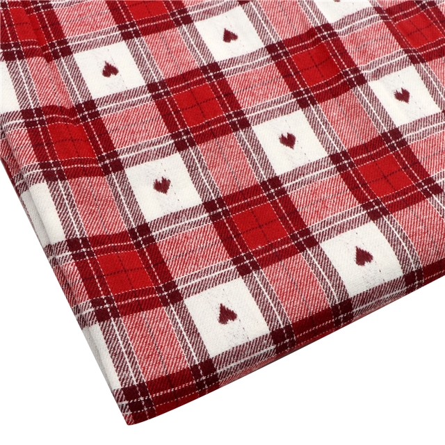 cotton checkered heart-shaped yarn dyed jacquard fabric