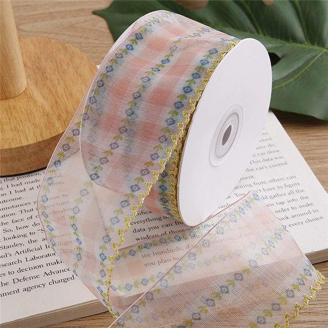 single hook edge printed snow yarn ribbon