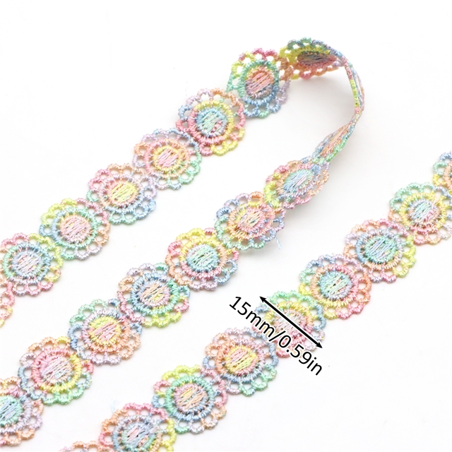 colorful water soluble embroidery lace  9#,5 yards