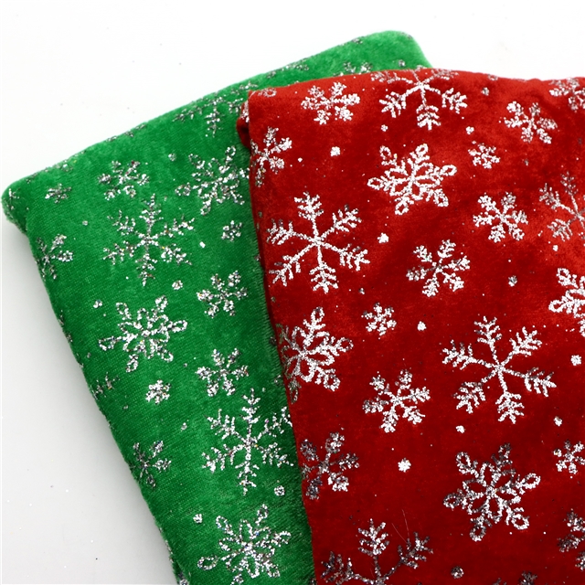 two way micro elasticity glitter snowflake faux linen