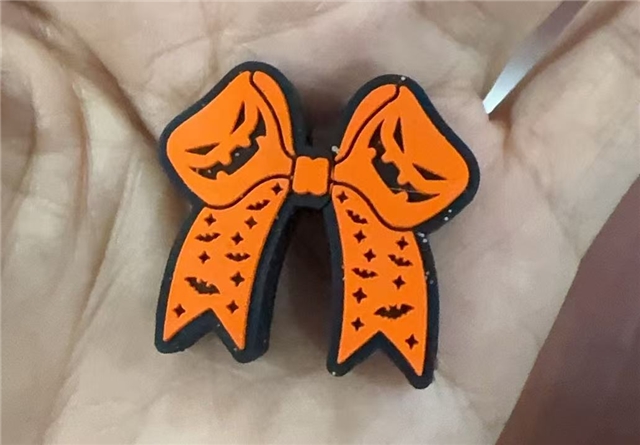 silicone pumpkin bow silicone beads