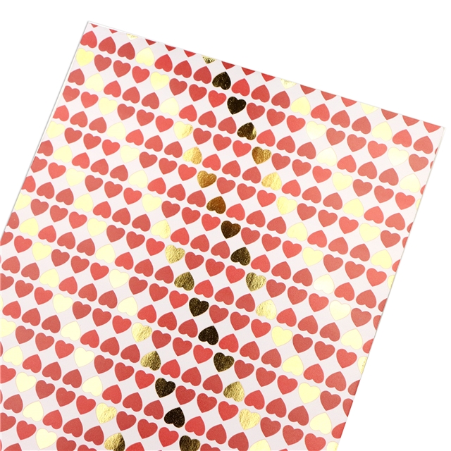 self printed gold foil faux leather fabric