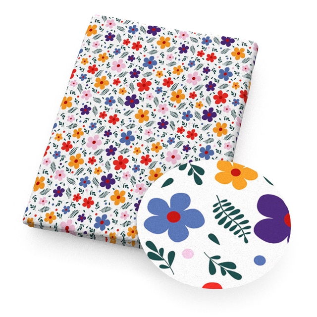 polyester cotton geometric flower series polyester cotton fabric set (10 pcs/set)