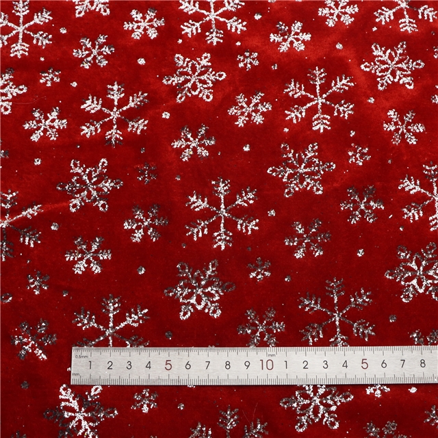 two way micro elasticity glitter snowflake faux linen