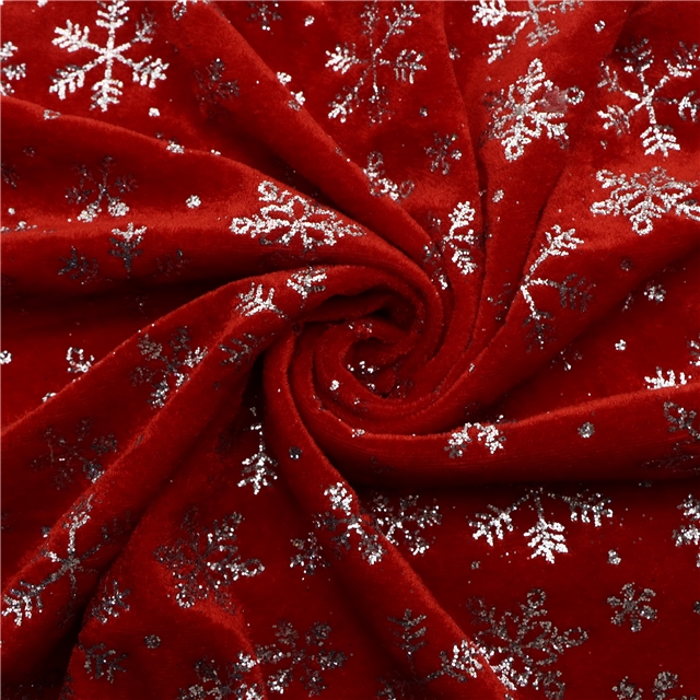 two way micro elasticity glitter snowflake faux linen