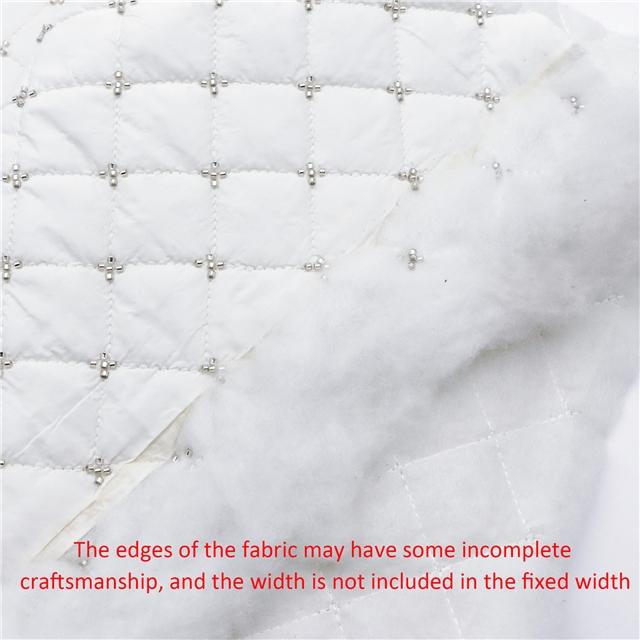 quilted embroidery bead diamond pattern cotton fabric