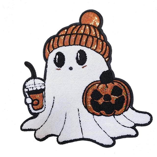 back with glue halloween towel embroidery patch (back with glue)