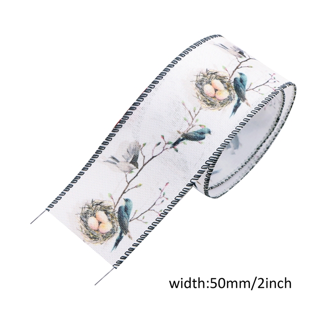 same as picture 2"  Wired linen ribbon flax 50mm(2