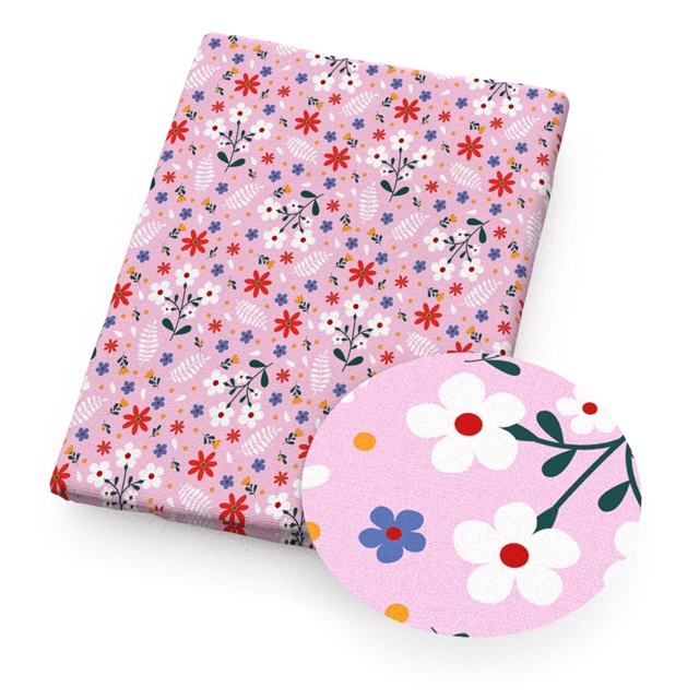 polyester cotton geometric flower series polyester cotton fabric set (10 pcs/set)