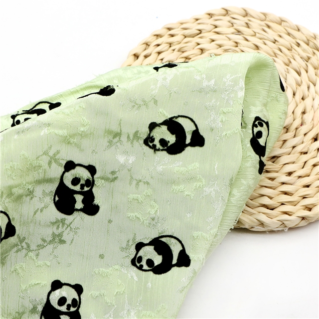 velvet panda crumpled leaf cutting chiffon fabric