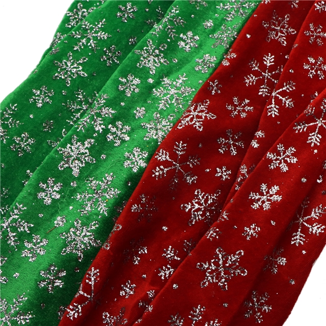 two way micro elasticity glitter snowflake faux linen