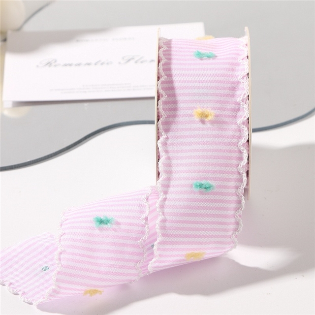 bud edge fuzzy dot stripe lace tape