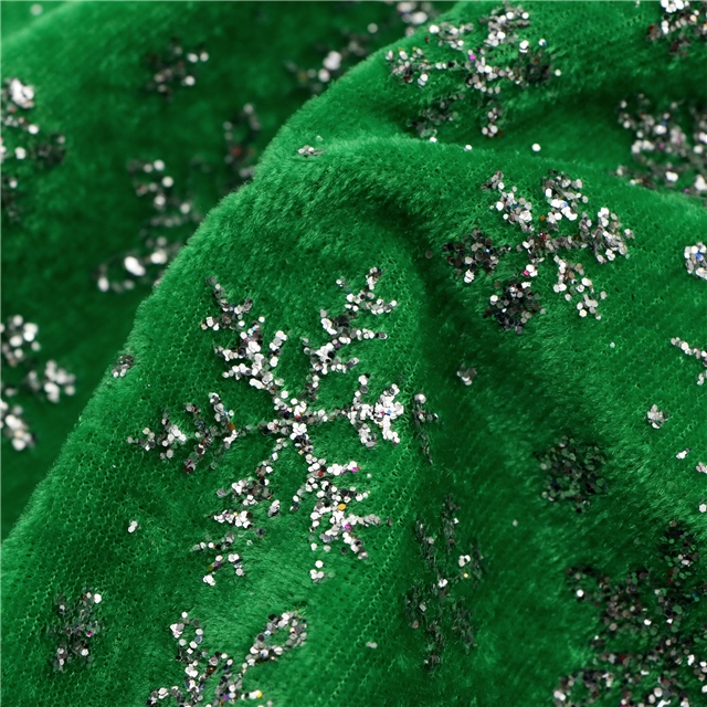 two way micro elasticity glitter snowflake faux linen