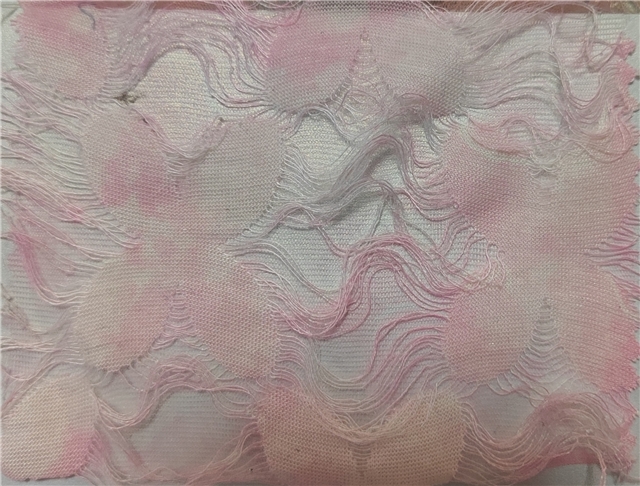 color tie dye hollow cut flower hairy whisker flower polyester fabric