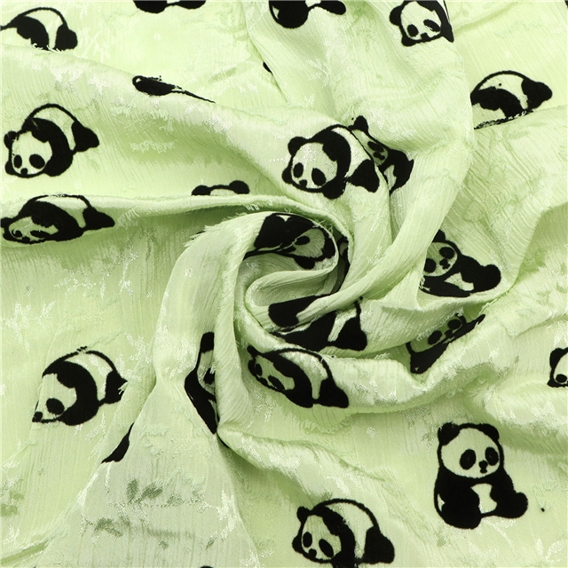 velvet panda crumpled leaf cutting chiffon fabric