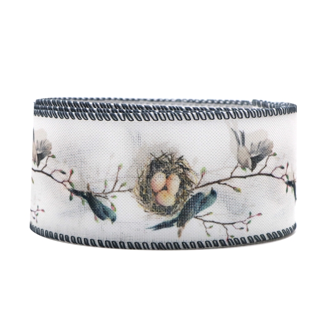 same as picture 2"  Wired linen ribbon flax 50mm(2