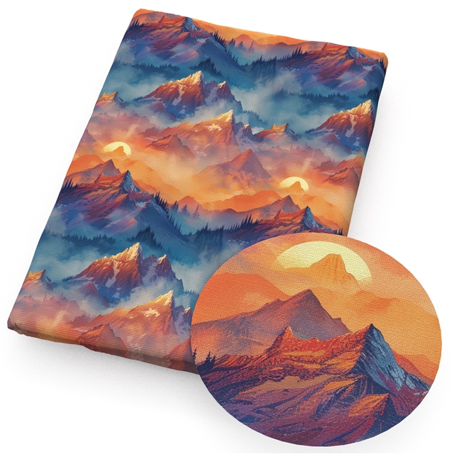 polyester cotton mountain series polyester cotton fabric set (4 pcs/set)
