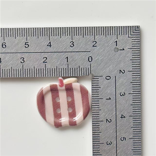 vintage milk coffee printed checkered apple button
