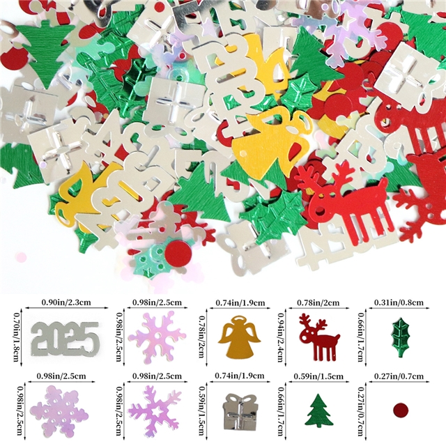 pvc mixed christmas series sequin packing filler